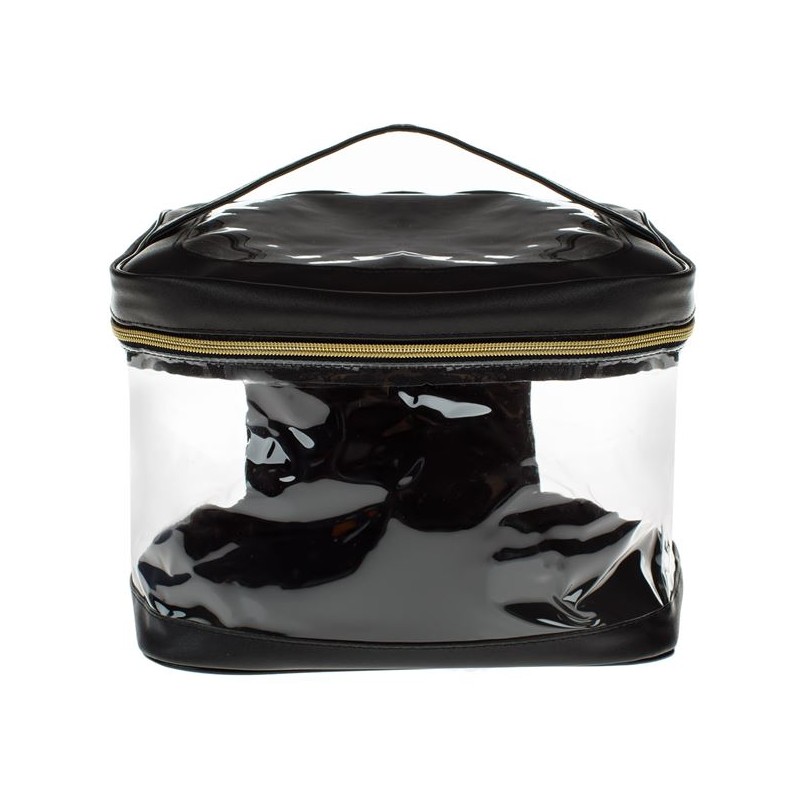 Portfard cu maner negru transparent Portfard cu maner negru transparent