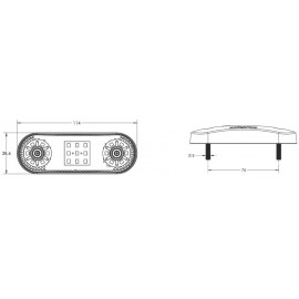 Lampa gabarit laterala led 114 mm 12-24 V