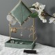 Organizator bijuterii verde menta cu auriu