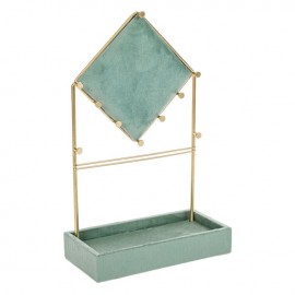 Organizator bijuterii verde menta cu auriu