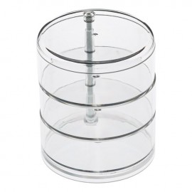 Suport organizator rotativ transparent pentru cosmetice