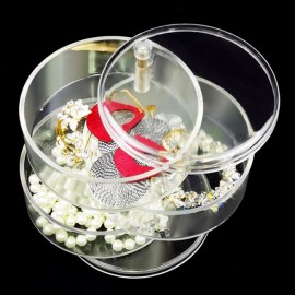 Suport organizator rotativ transparent pentru cosmetice