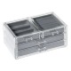 Suport organizator cu 4 spatii pentru cosmetice transparent cu verde