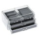 Suport organizator cu 4 spatii pentru cosmetice transparent cu verde