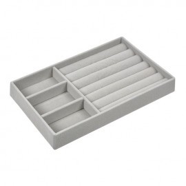 Organizator bijuterii compartimentat suede gri