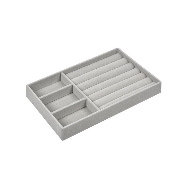 Organizator bijuterii compartimentat suede gri Organizator bijuterii compartimentat suede gri