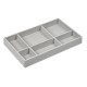 Organizator cu 6 compartimente pentru bijuterii suede gri