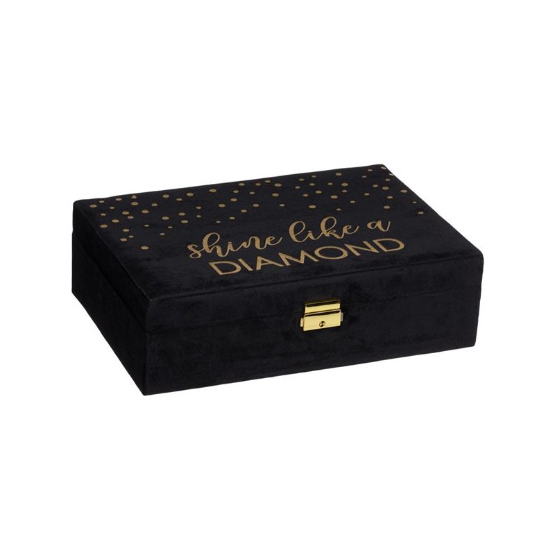 Cutie neagra catifelata pentru organizarea bijuteriilor Diamond Cutie neagra catifelata pentru organizarea bijuteriilor Diamond