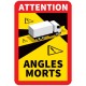 Set 6 autocolante indicatoare unghi mort camion
