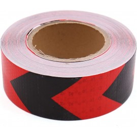 Banda reflectorizanta tip fagure negru cu sageata rosie 5cm x 45m