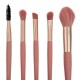 Set 5 pensule machiaj roz aurii cu husa