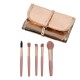 Set 5 pensule machiaj roz aurii cu husa