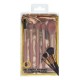 Set 5 pensule machiaj roz aurii cu husa