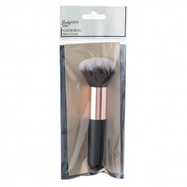 Pensula neagra pentru pudra rotunda roz aurie