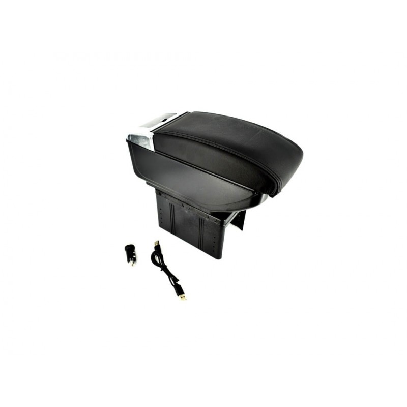 Cotiera auto universala cu 4 USB, suport pahar si led Cotiera auto universala cu 4 USB, suport pahar si led