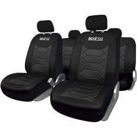 Set 9 bucati huse scaune auto Sparco Sport negru