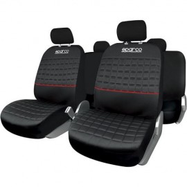 Set 9 bucati huse scaune auto Sparco Lazio negru - rosu