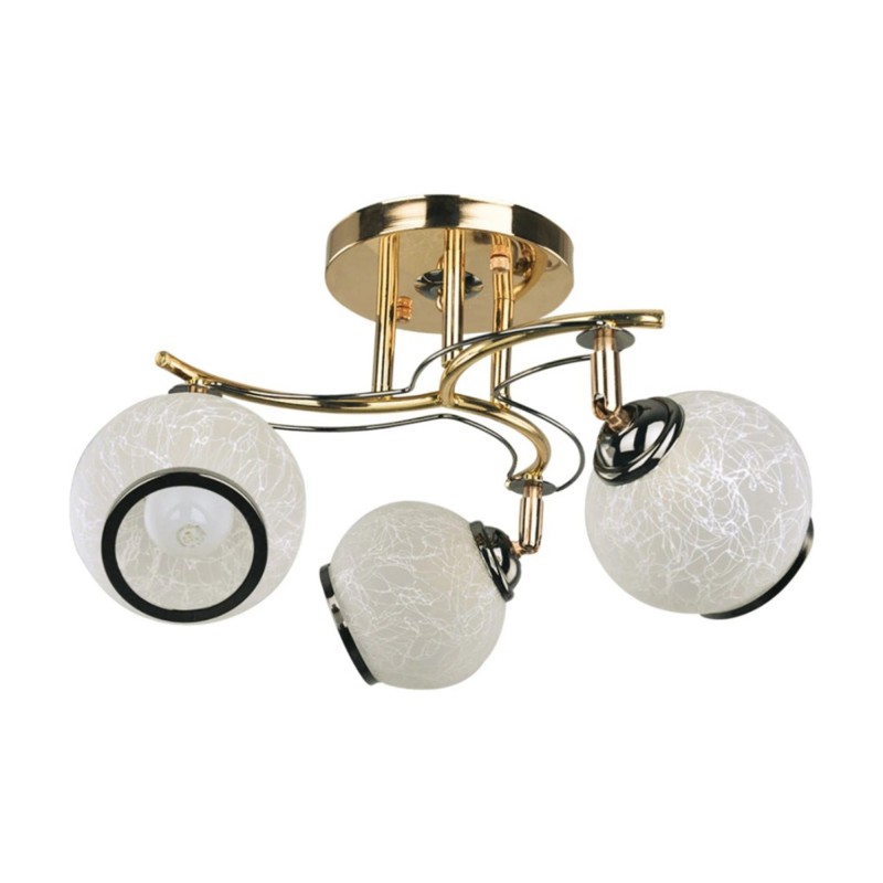 Lustra, 3 x E27, auriu/ titan si alb cu aspect clasic