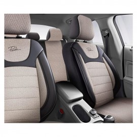 Set huse scaune auto Panda Prestige negru cu bej