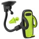 Suport auto pentru telefon prindere ventuza negru cu verde