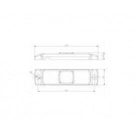 Lampa gabarit galbena Fristom 100×32 LED cu suport urechi 12-36V