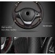 Husa volan Lux cu ac si ata piele perforata negru si carbon