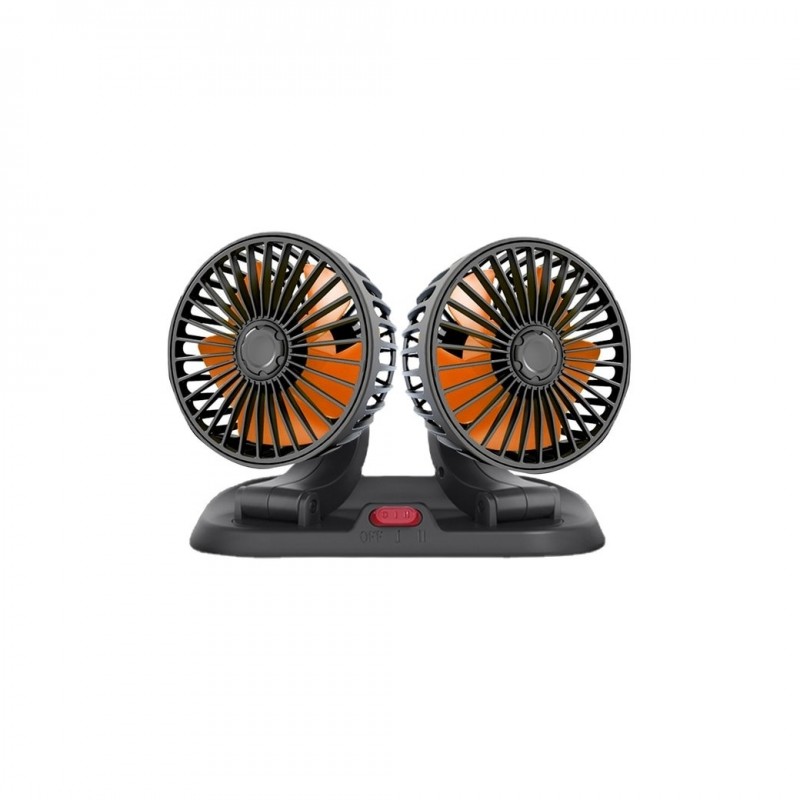 Ventilator auto dublu cu mufa USB 12-24V FS-1308