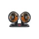 Ventilator auto dublu cu mufa USB 12-24V FS-1308