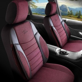 Set huse scaun auto Panda Elegant negru cu visiniu