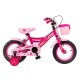 Bicicleta roz cu cos pentru copii