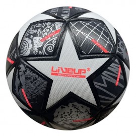 Minge de fotbal marimea 5 neagra cu stele