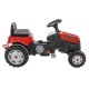 Tractor rosu pentru copii cu pedale si scaun reglabil