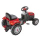 Tractor rosu pentru copii cu pedale si scaun reglabil