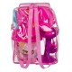 Galeata pentru plaja cu model cupcake, donut si 5 accesorii in rucsac practic transparent.