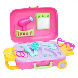 Set de joaca valiza cu 18 accesorii pentru coafor
