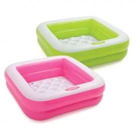Piscina patrata pentru copii cu pereti si podea gonflabile 86 x 25 cm