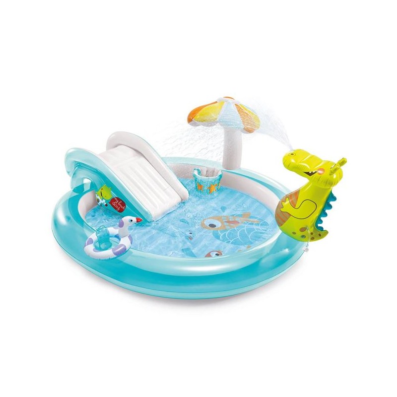 Piscina cu tobogan si model crocodil pentru copii Piscina cu tobogan si model crocodil pentru copii