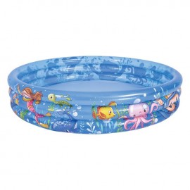 Piscina albastra pentru copii cu model lumea marina