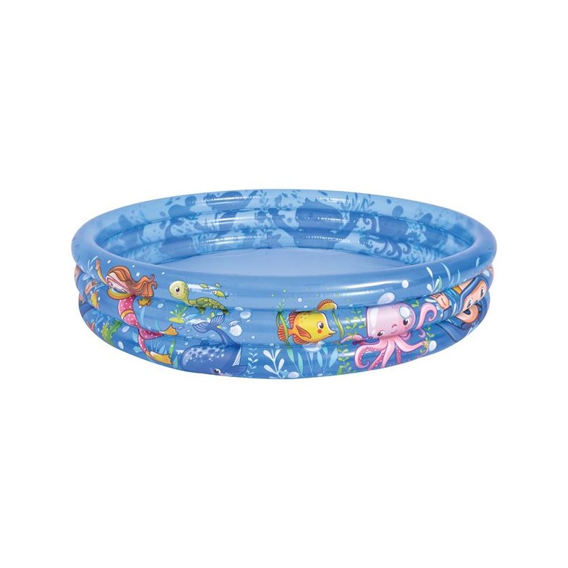 Piscina albastra pentru copii cu model lumea marina Piscina albastra pentru copii cu model lumea marina