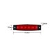 14 x 54 Lampa laterala 6 LED-uri 24v lumina rosie