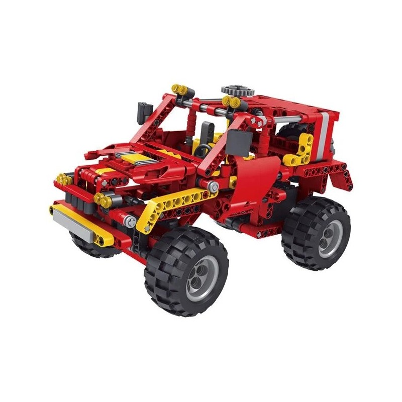 Masinuta Off-Road rosie din piese de construit Masinuta Off-Road rosie din piese de construit
