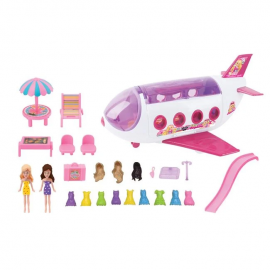 Set avion cu 2 papusi Mini si 18 accesorii