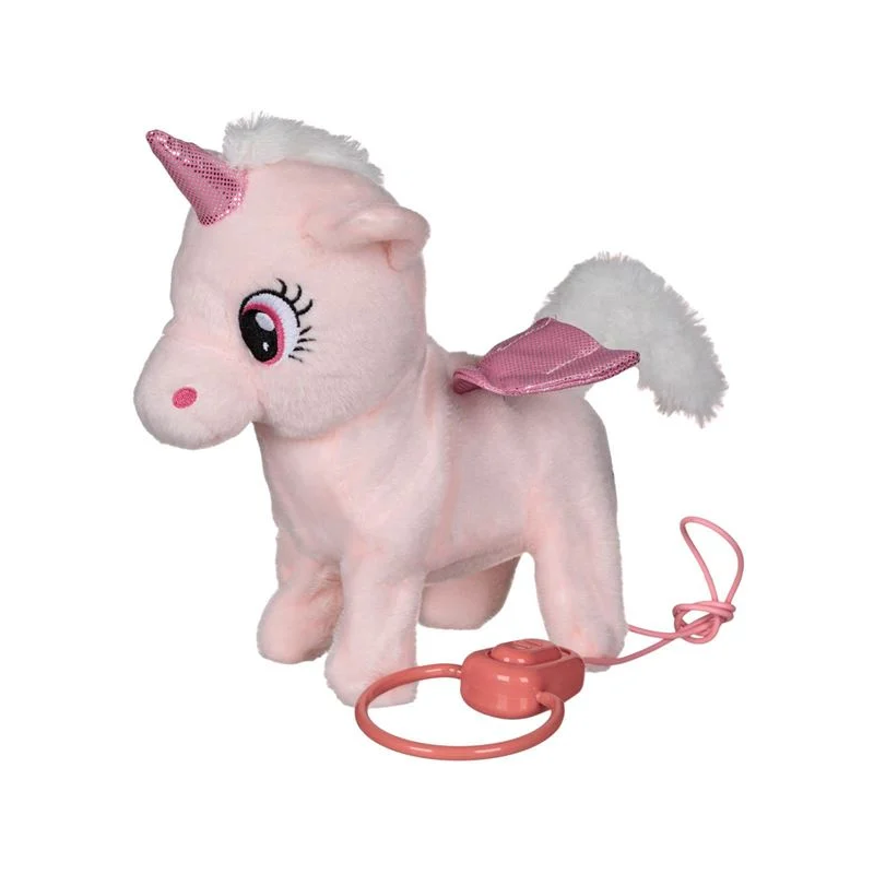 Unicorn roz interactiv cu sunet, lumina si miscare Unicorn roz interactiv cu sunet, lumina si miscare