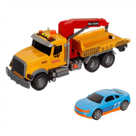Camion platforma cu masina, lumina si sunet