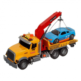 Camion platforma cu masina, lumina si sunet