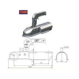 Cupla remorca rotunda 750D