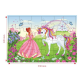 Puzzle cu printesa in rochita roz si unicorn