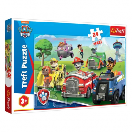 Puzzle cu Patrula Catelusilor si vehicule