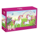 Puzzle cu unicorni, castel si curcubeu