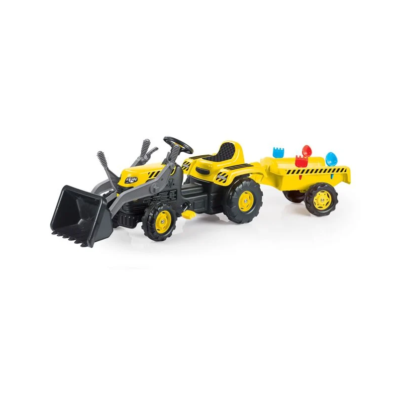 Tractor excavator cu pedale, remorca si accesorii